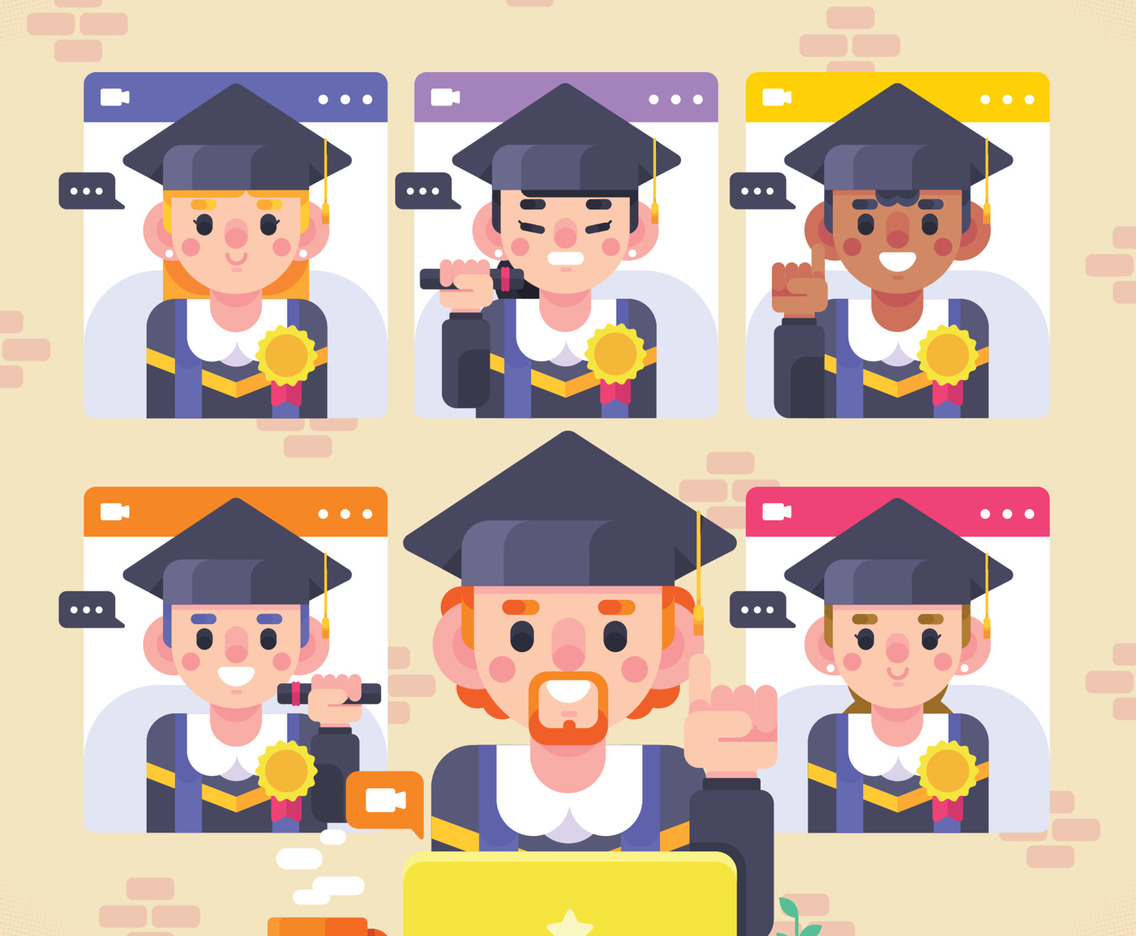 Online Graduation With Friends