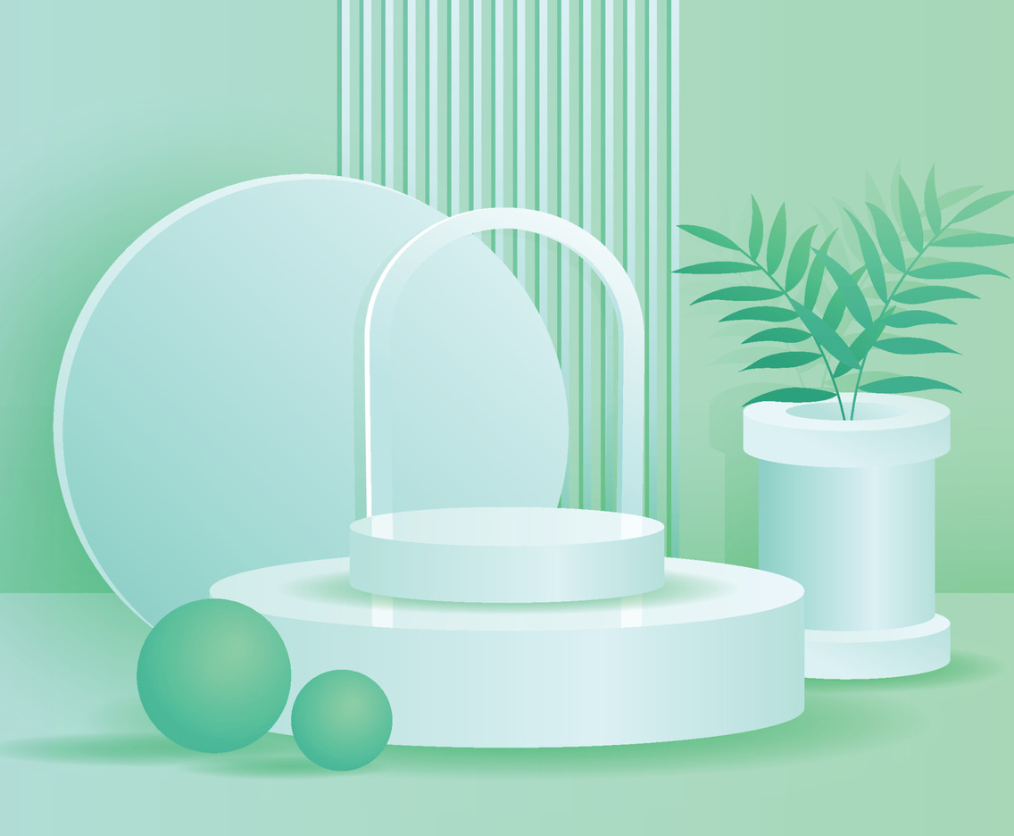 Mint Green 3D Abstract Background