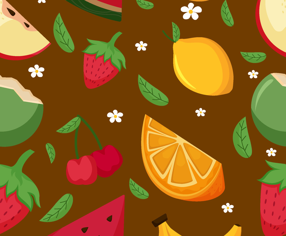 Seamless Tropical Fruits