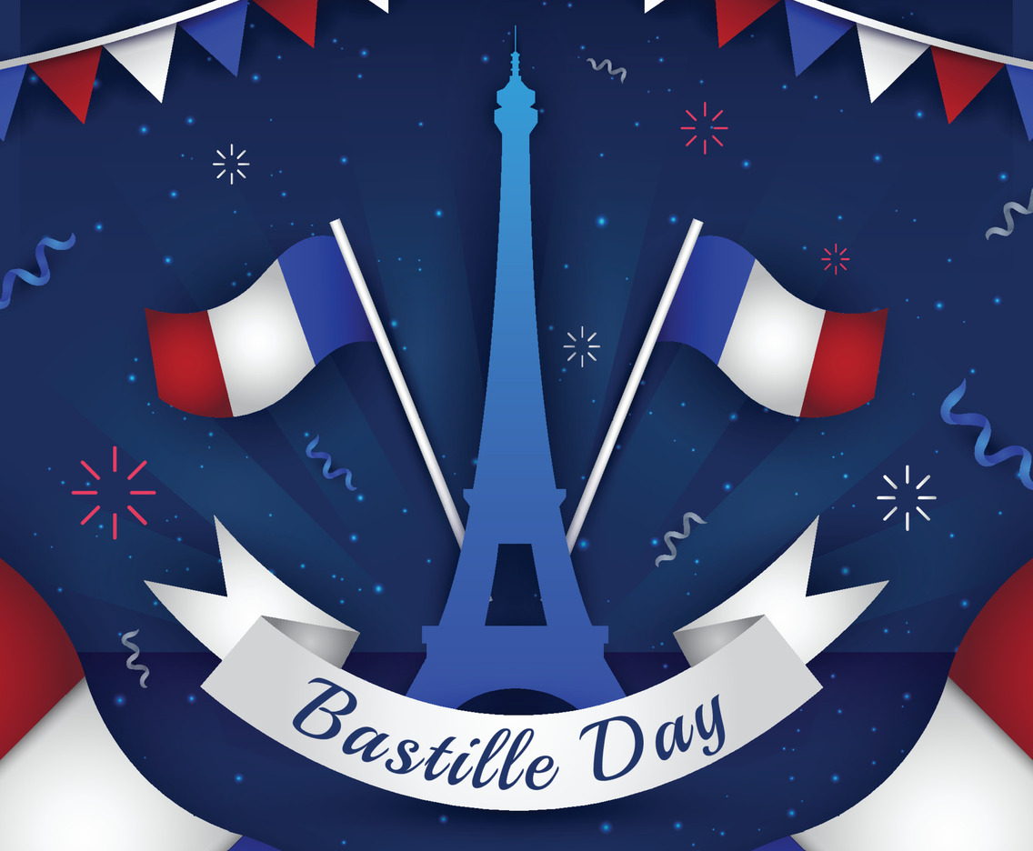 Bastille Day with Decoration Template