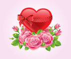 Hearts And Roses Vector
