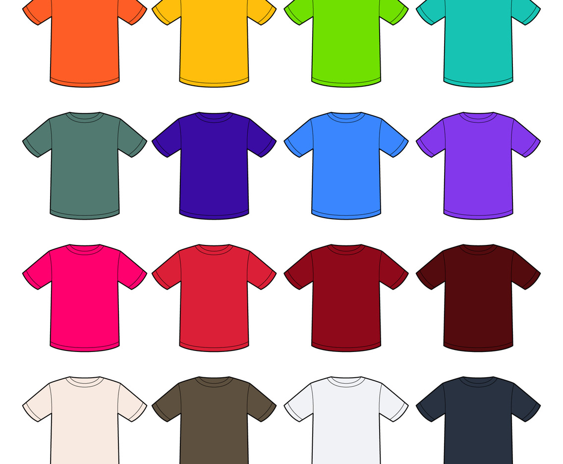 Flat Line Colorful Tshirt Template