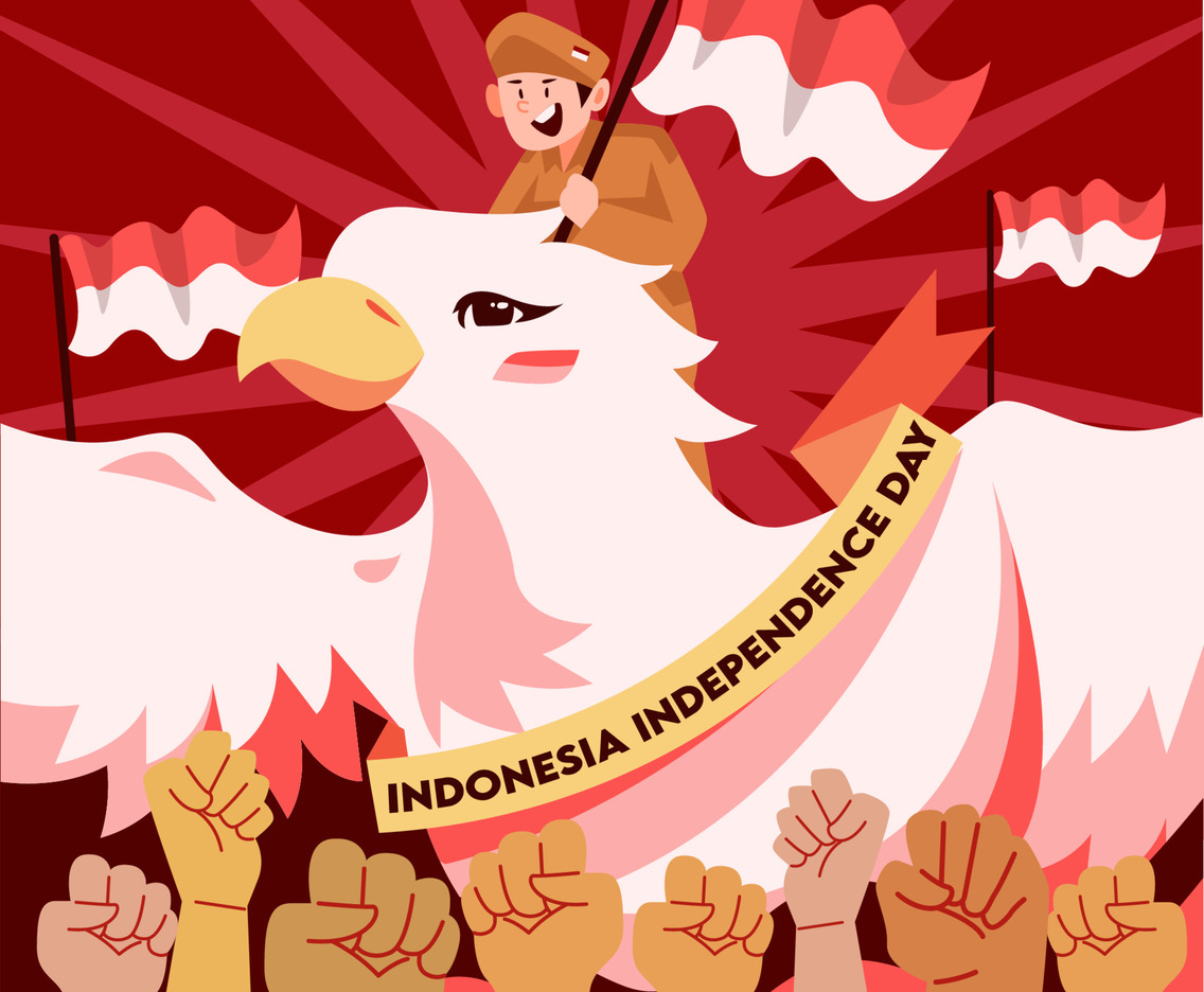Indonesia Independence Day with Eagle Concept