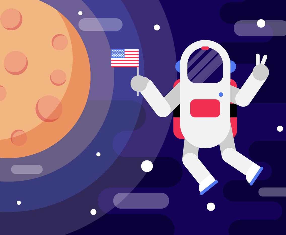 Happy National Moon Day Concept
