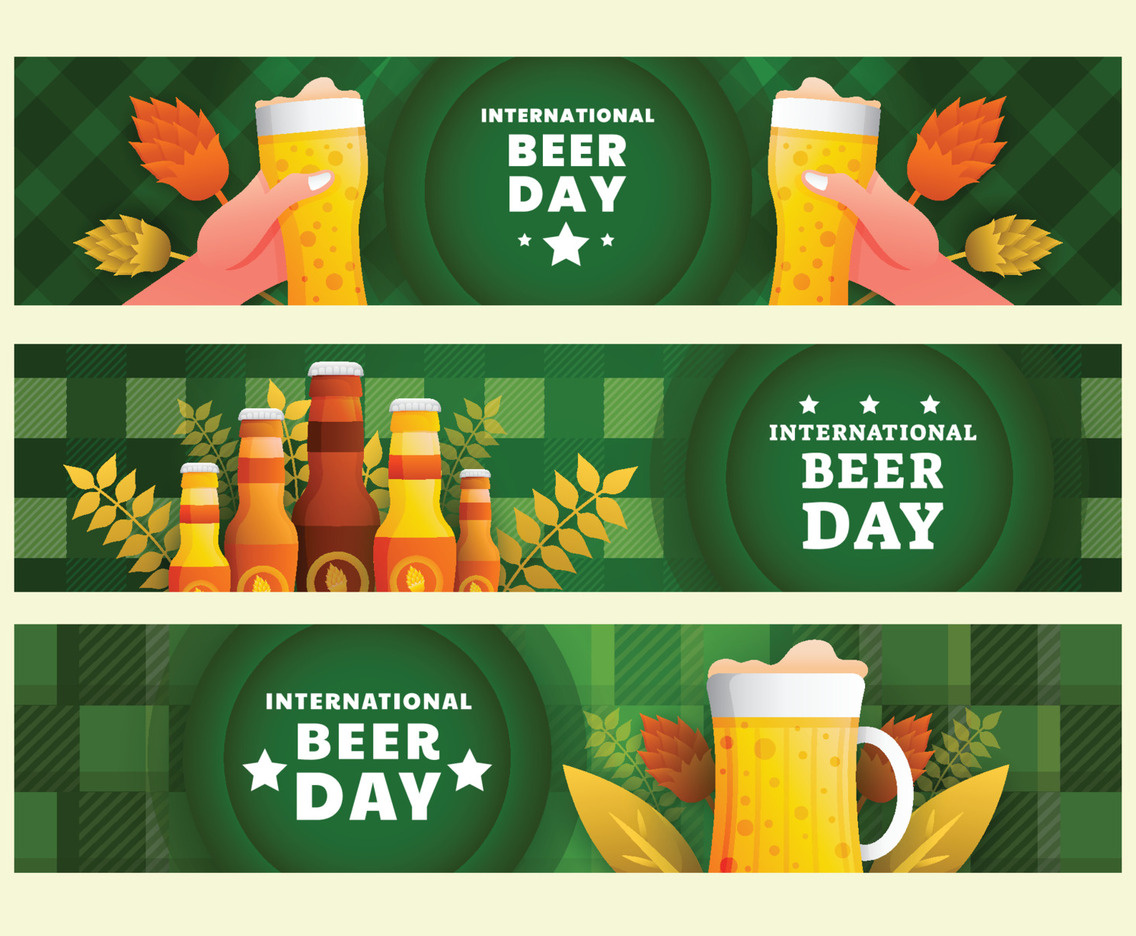 International Beer Day Banners Set