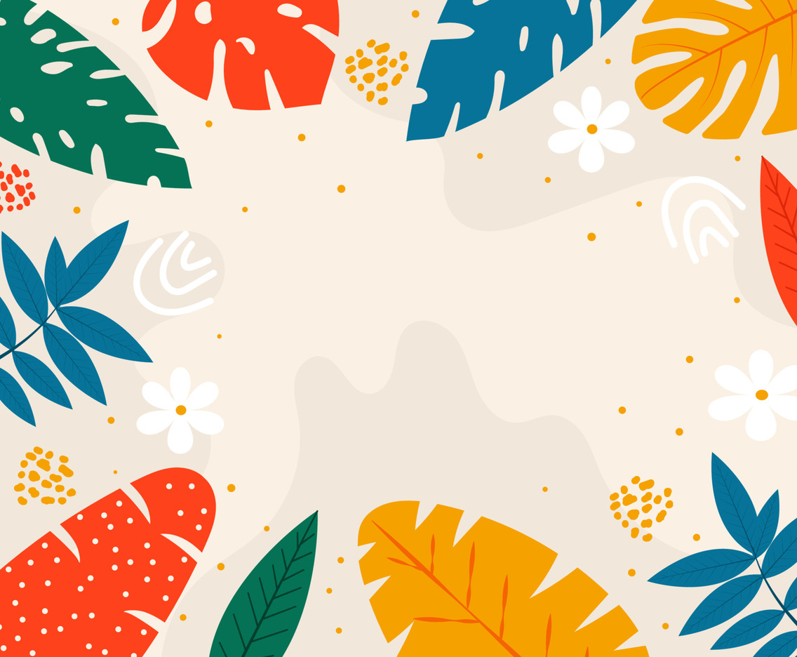 Hand Drawn Summer Floral Background