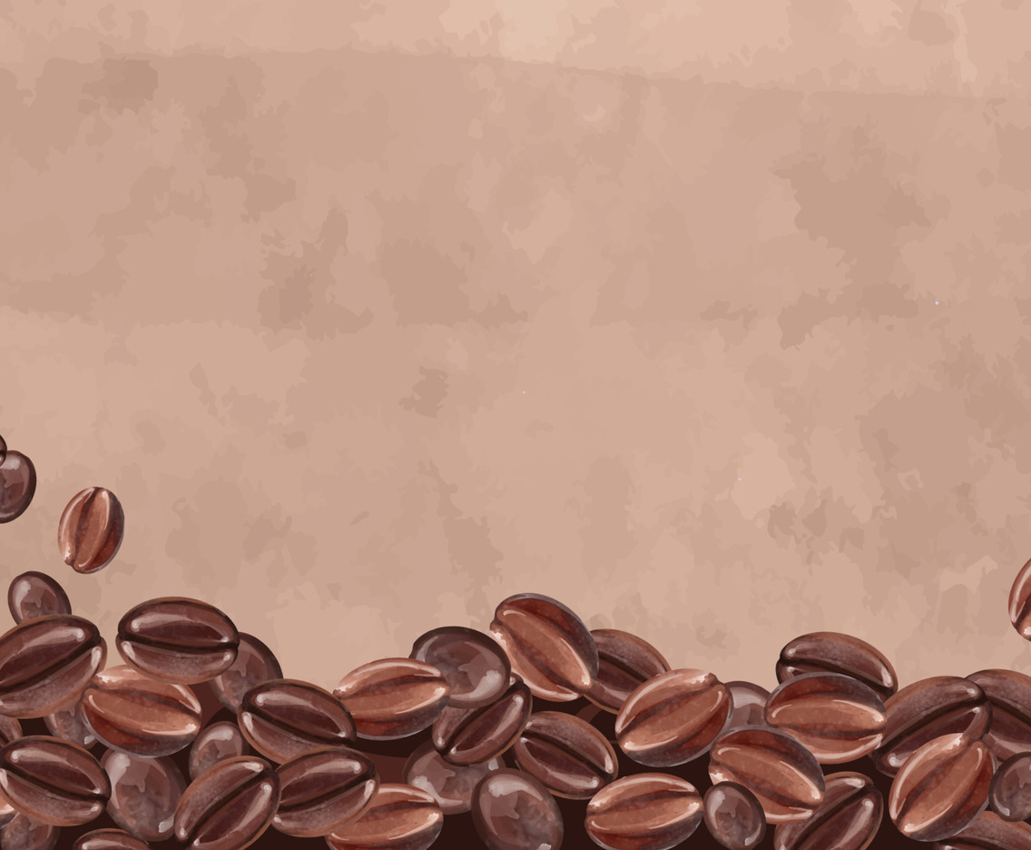 Watercolor Coffe Beans Background