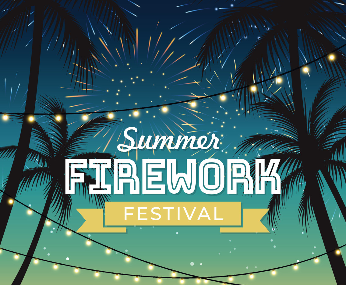 Summer Firework Festival at the Beach