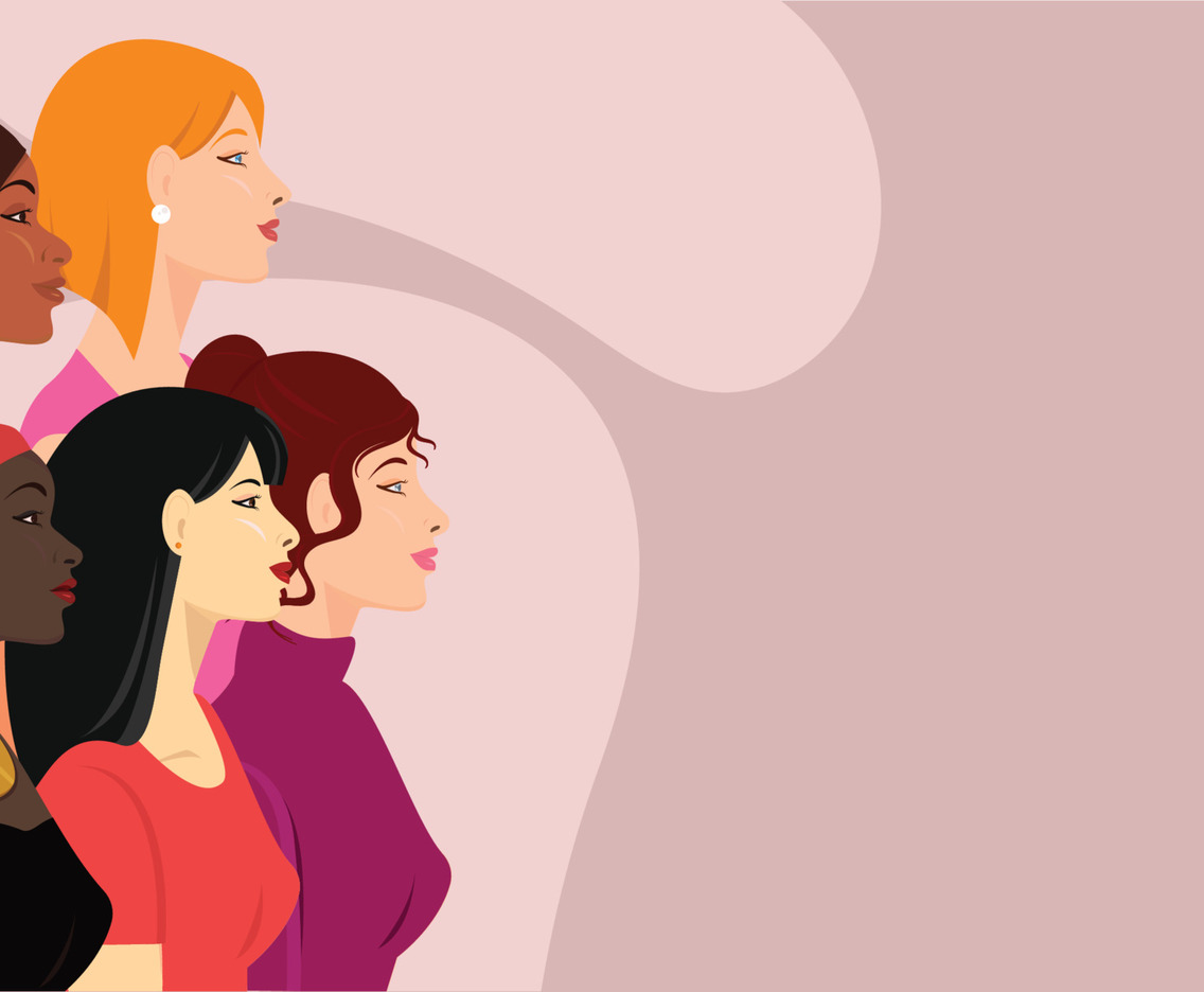 Multiracial Women in Side View