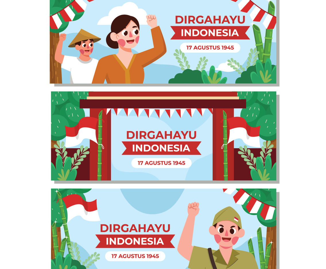 Indonesia Independence Day Banner Collection