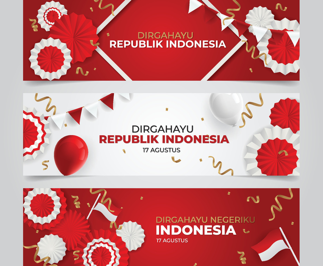 Indonesia Independence Day Banner Set