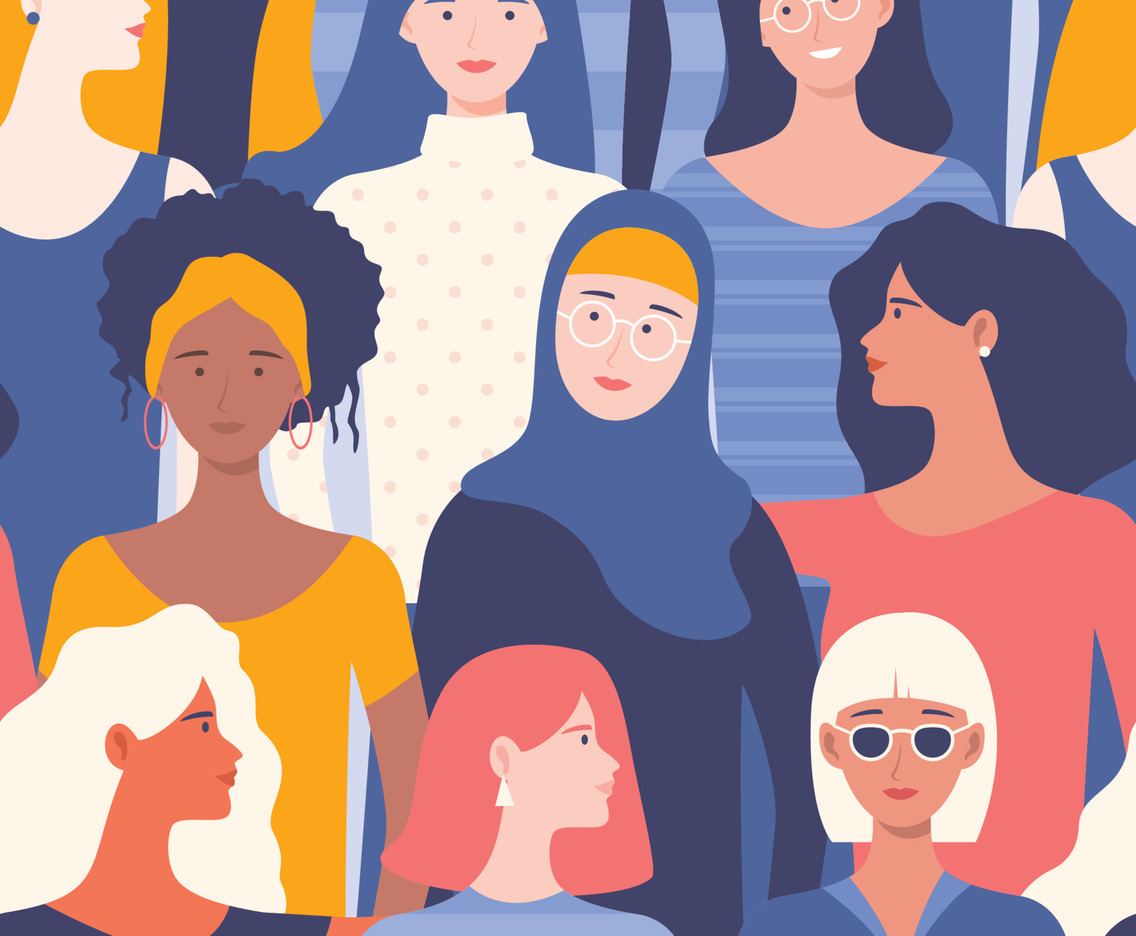 Multiracial Women Seamless Background