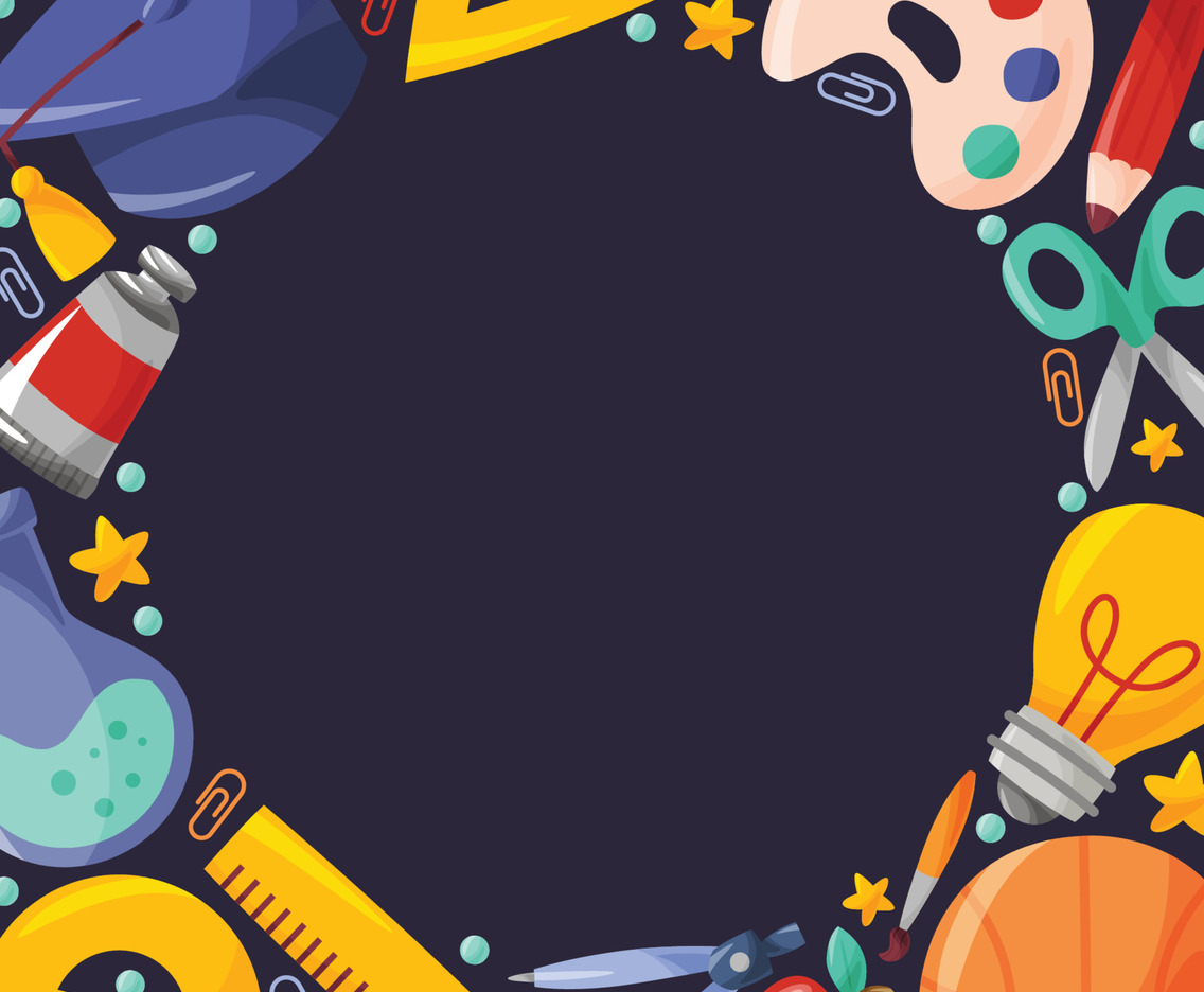 School Supply Stationery Doodle Background