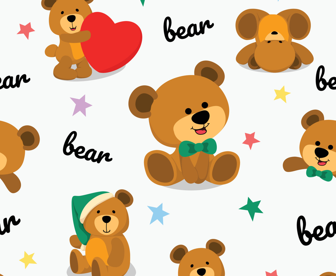Teddy Bear Seamless Pattern Background