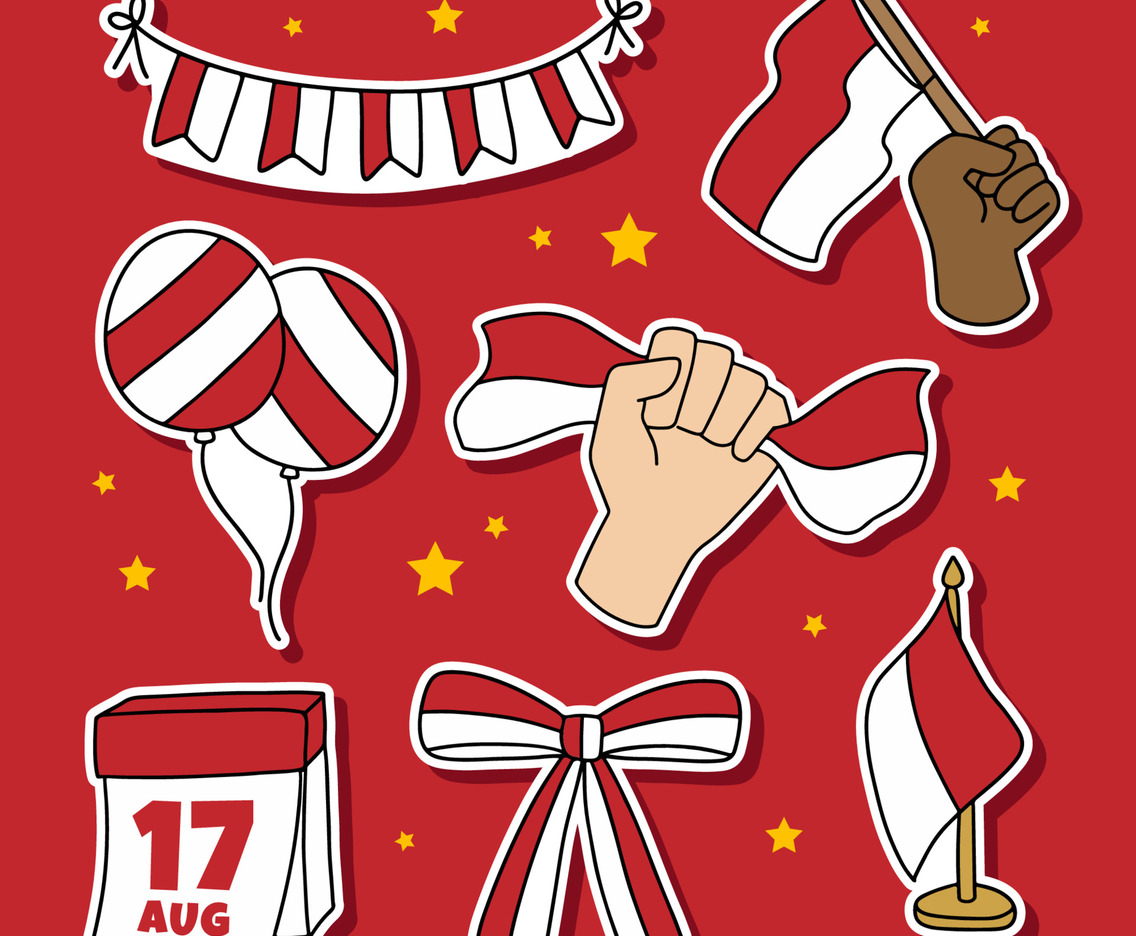 Indonesia Independence Day Hand Drawn Sticker Collection