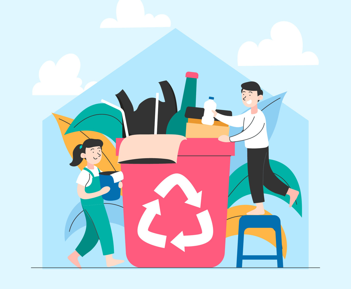 Recyling at Home Concept