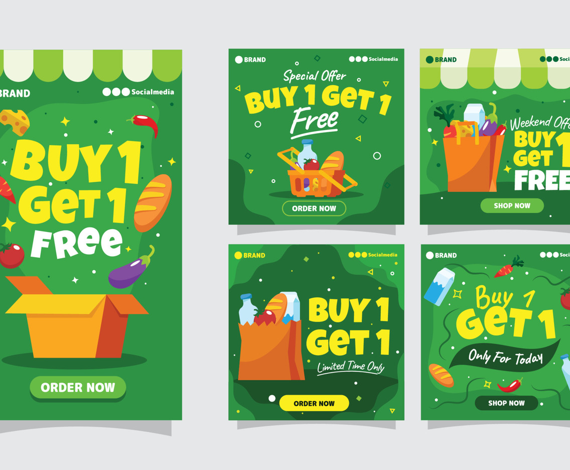 Groceries Buy One Get One Social Media Post