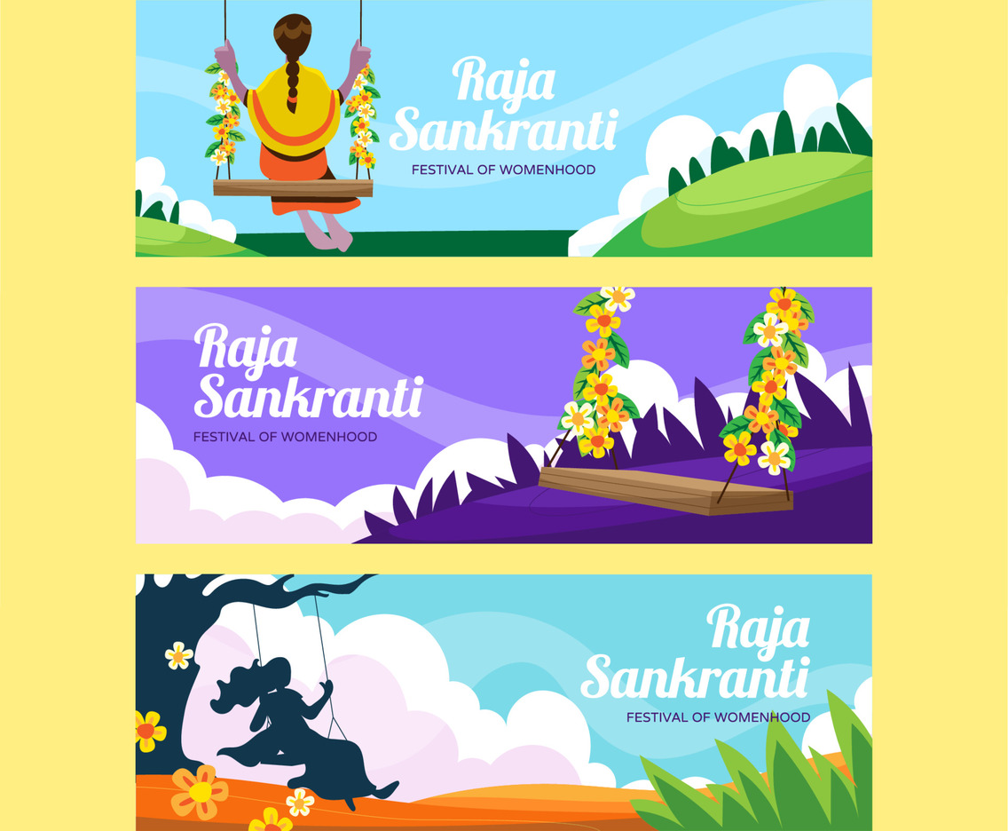 Raja Sankranti Banner Set