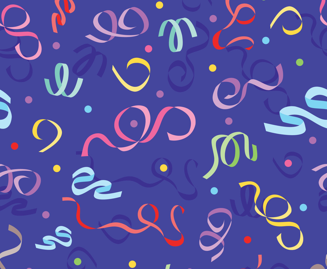 Colorful Party Ribbons Seamless Pattern Flat Concept