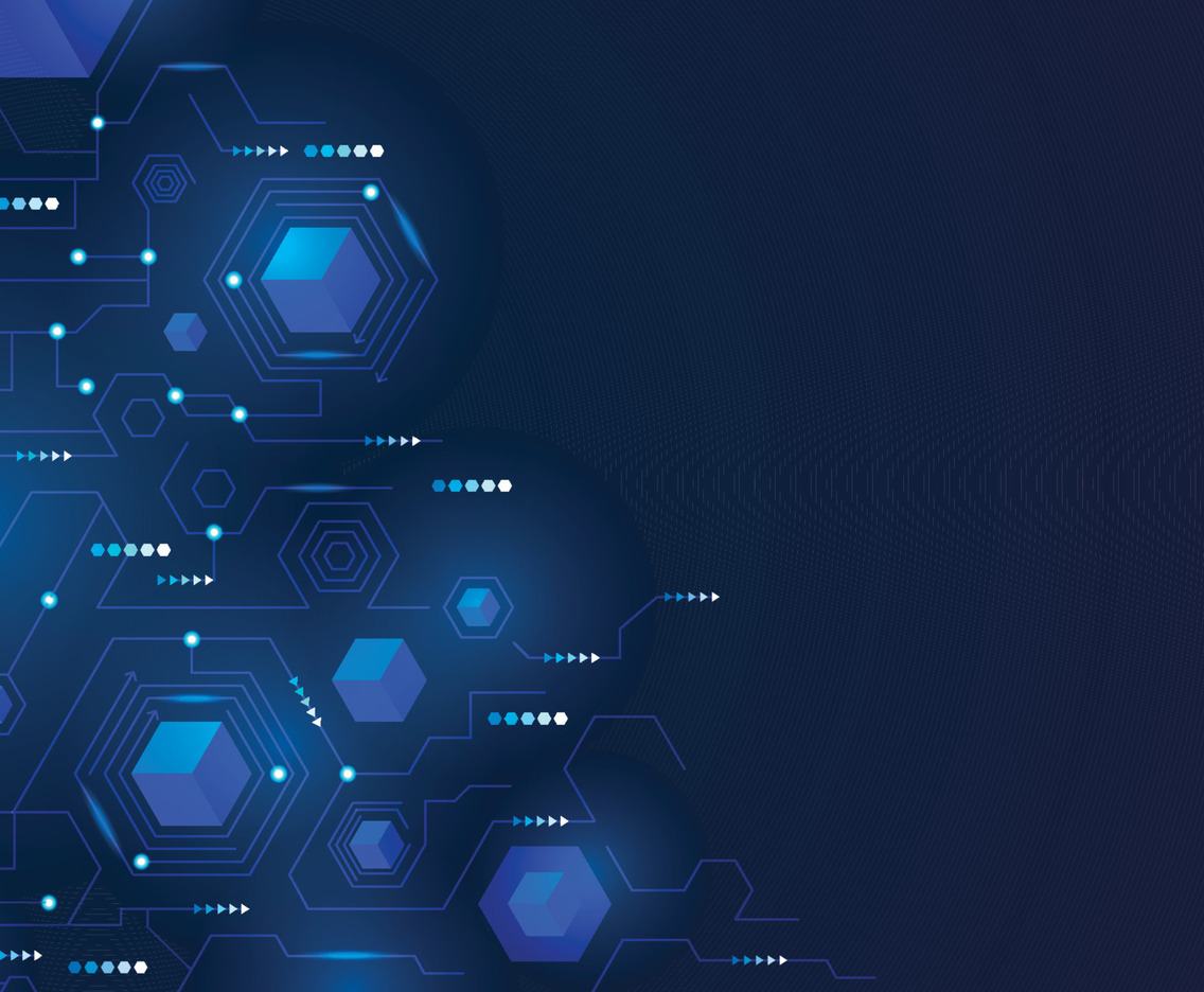 Technology Background with Line and Hexagons