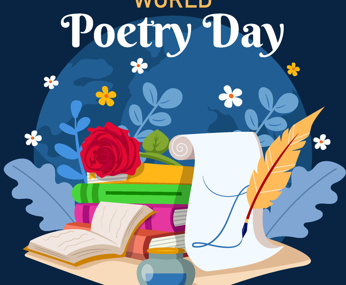 Happy World Poetry Day Concept