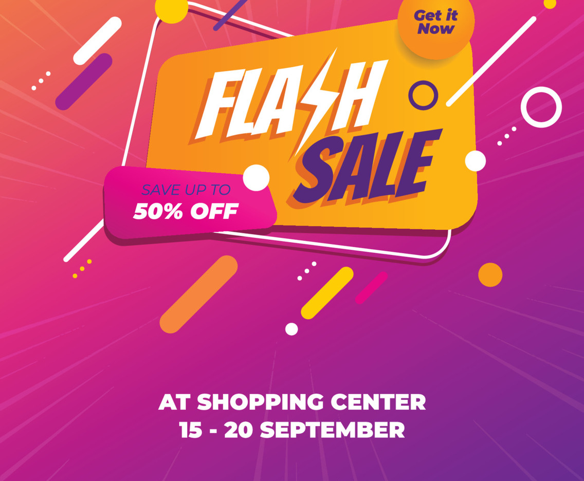 Gradient Yellow Purple Flash Sale Poster Background