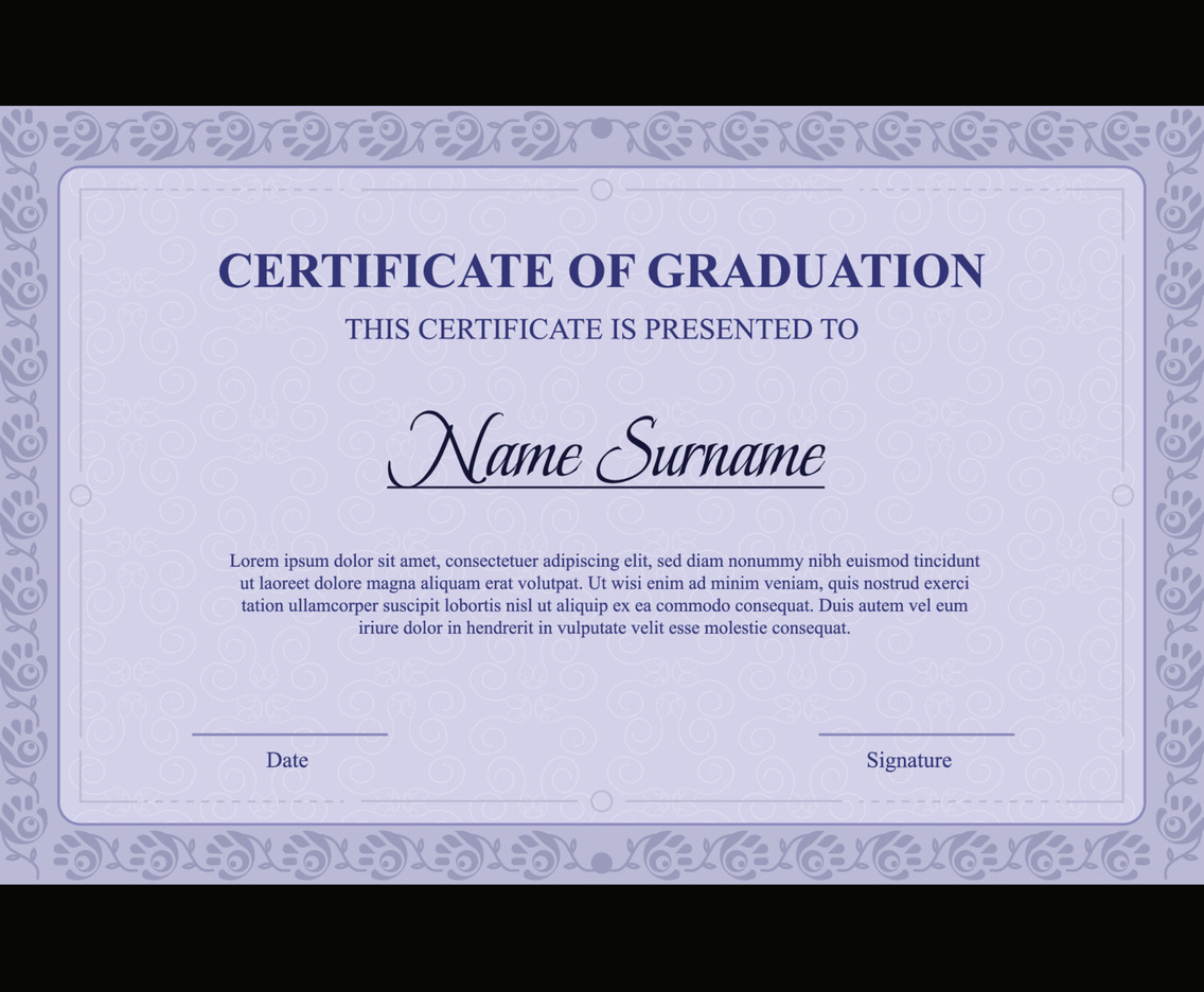 Certificate of Graduation Template