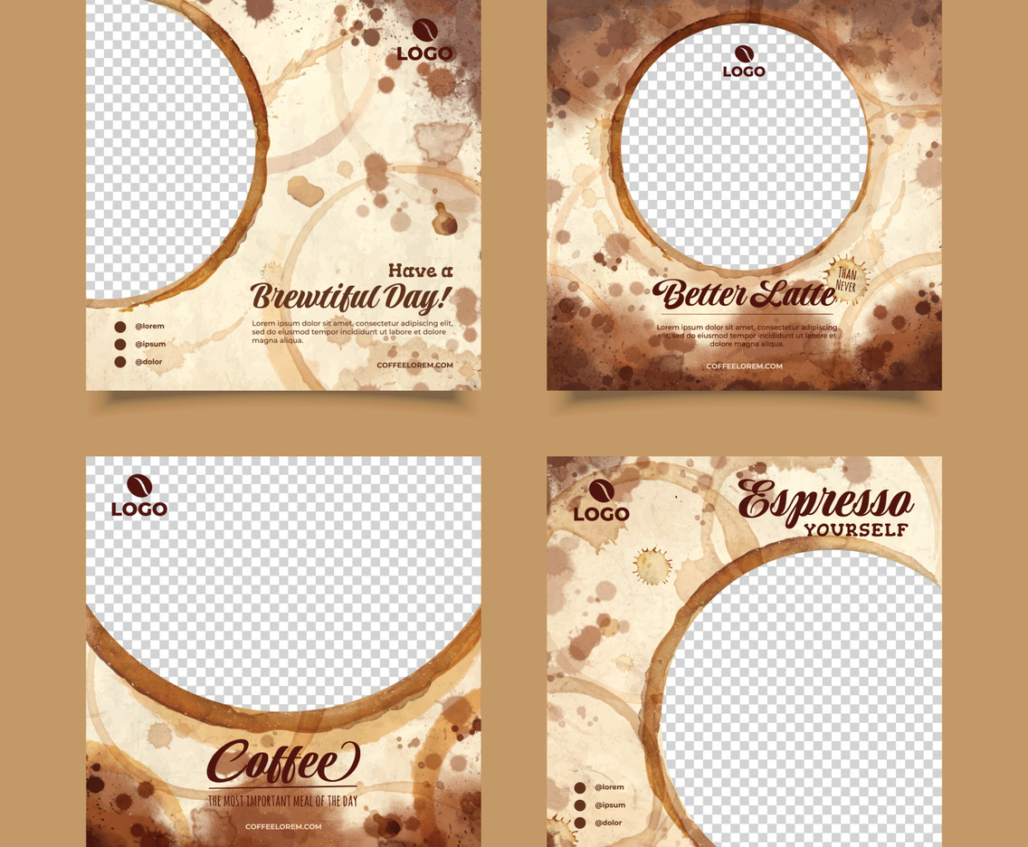 Coffee Stains Social Media Post Templates