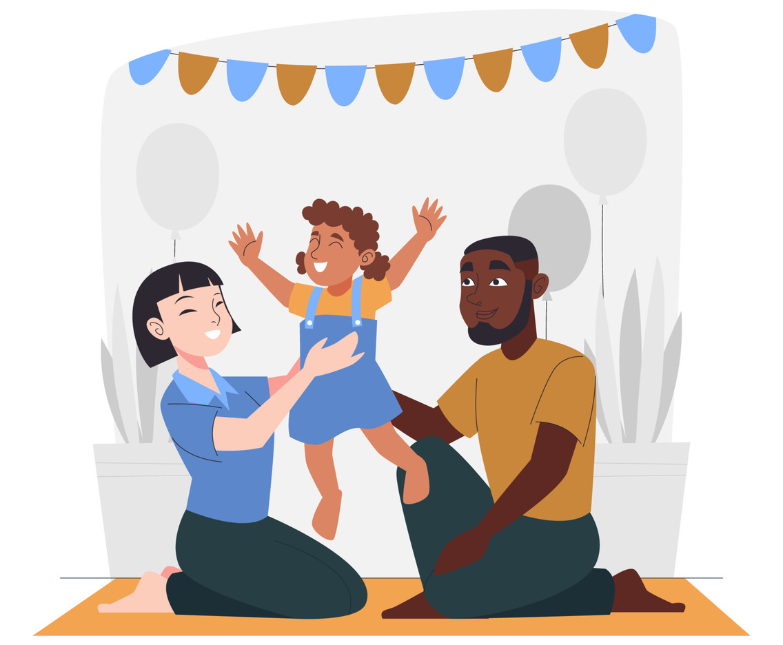 Happy Interracial Family Concept