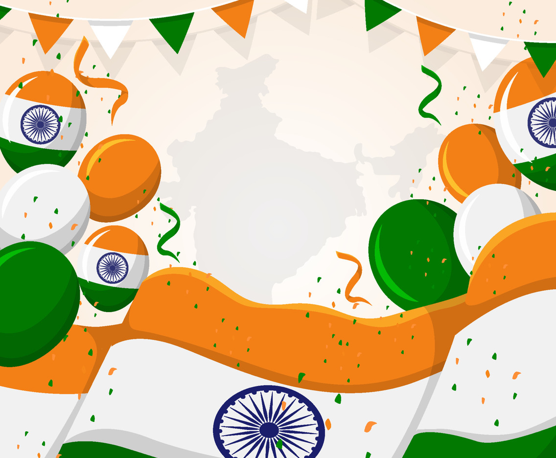 India Independence Day Background with Balloons Concept