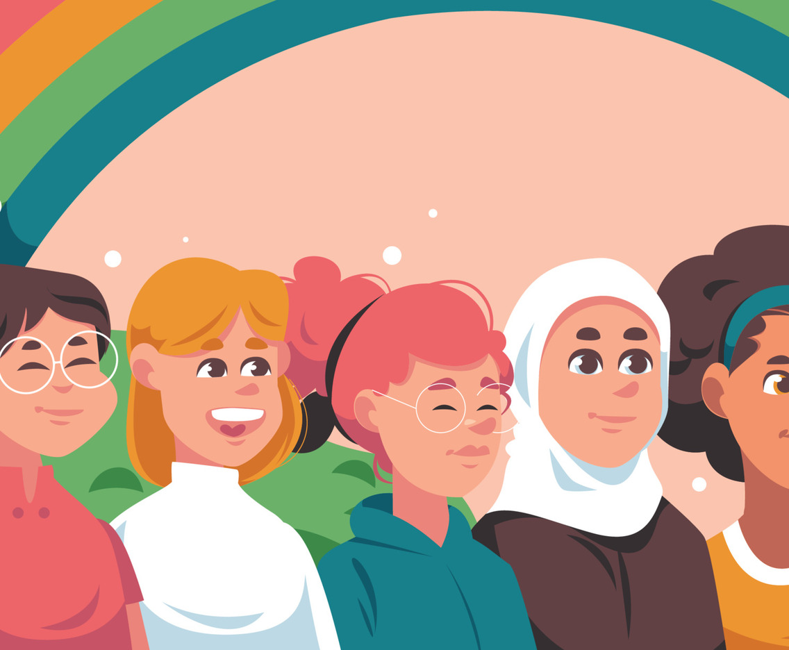 Unity in Diversity With Multiracial Woman Background