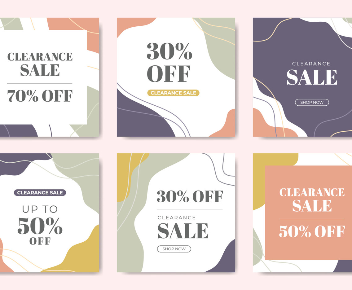 Aesthetic Pastel Concept Clearance Sale Social Media Post