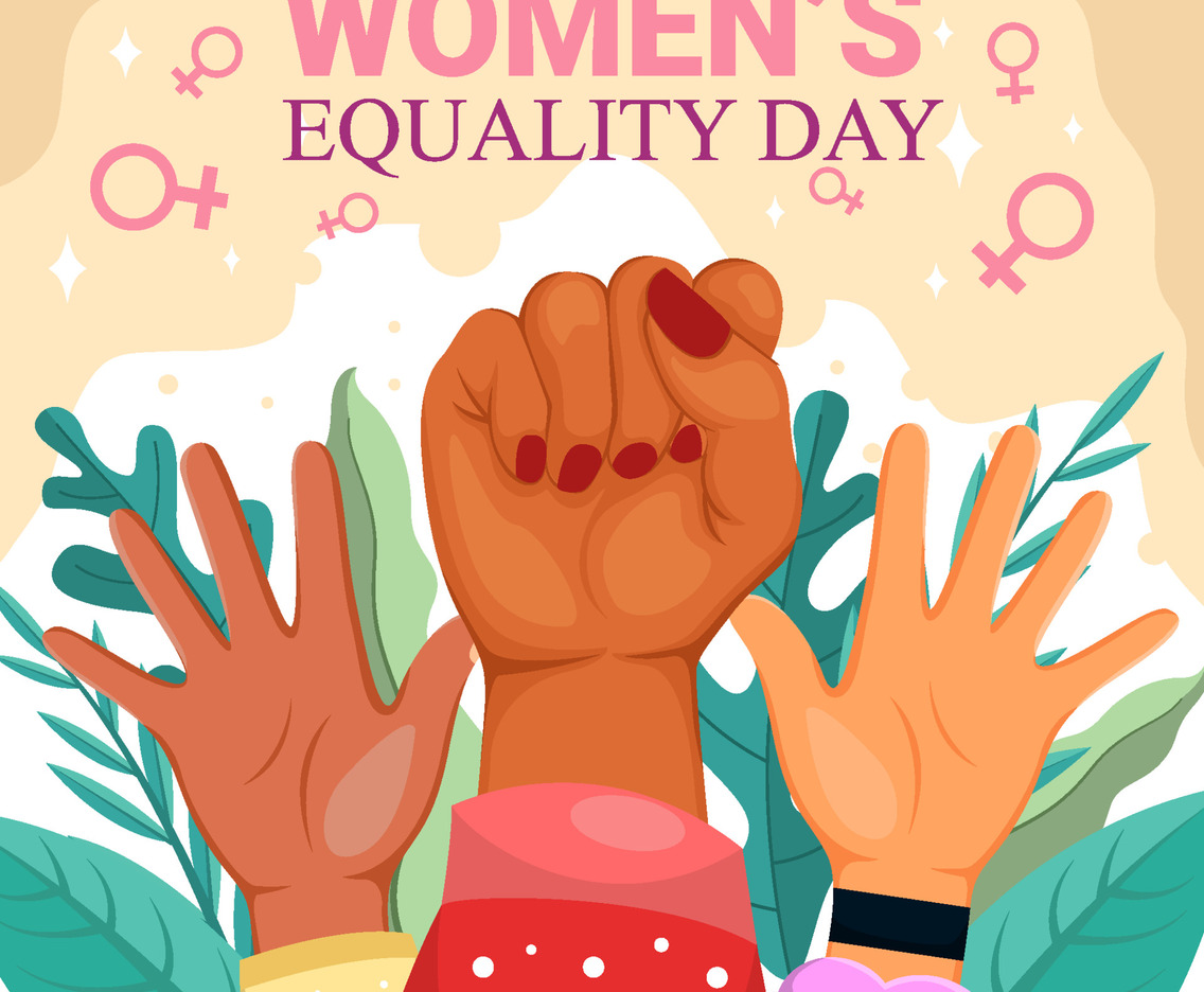 Woman Equality Day with Hand Concept