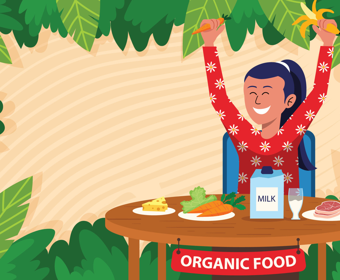 Organic Food Shopping Background