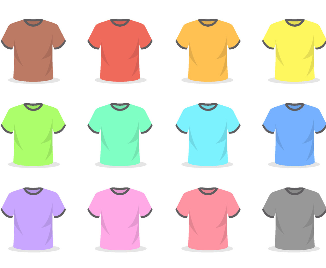 Colorful Flat T-Shirt Mock Up