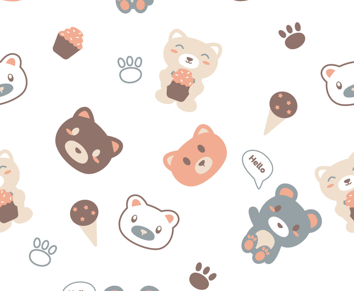 Cute Teddy Bear Seamless Concept
