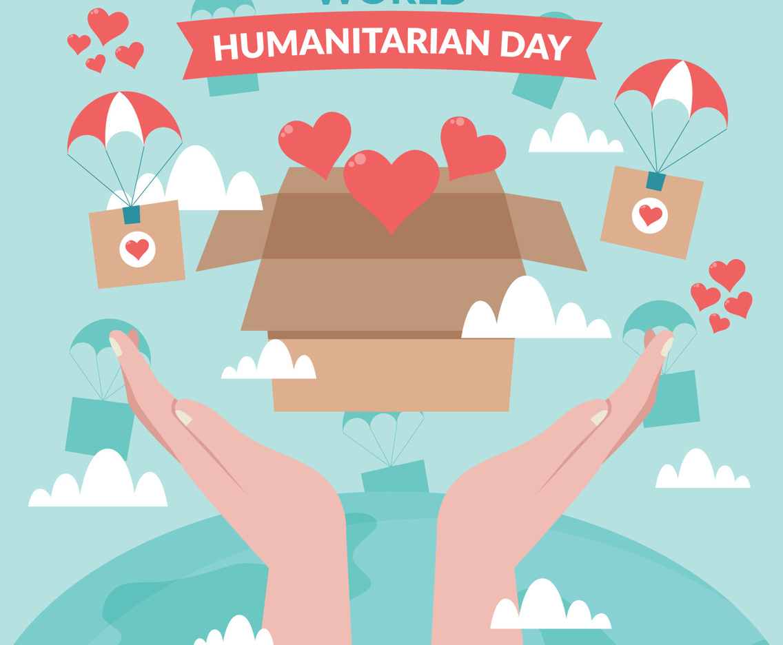 World Humanitarian Day with Box Charity Concept