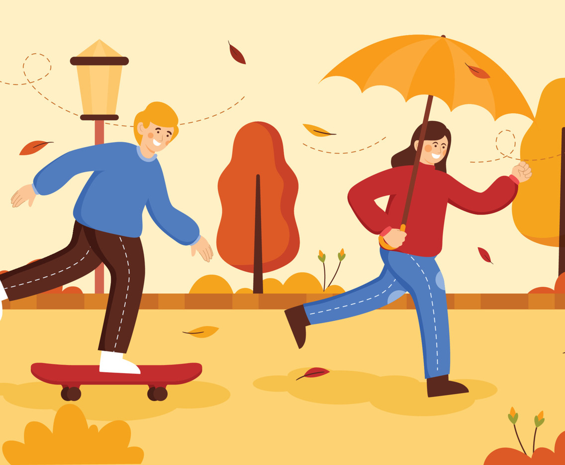 Boy and Girl doing Outdoor Activity Concept