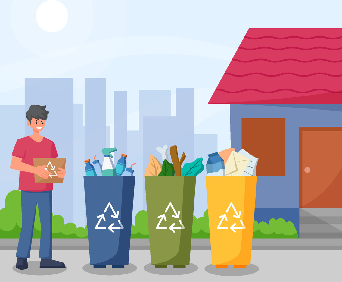 Recycling at Home Concept Background