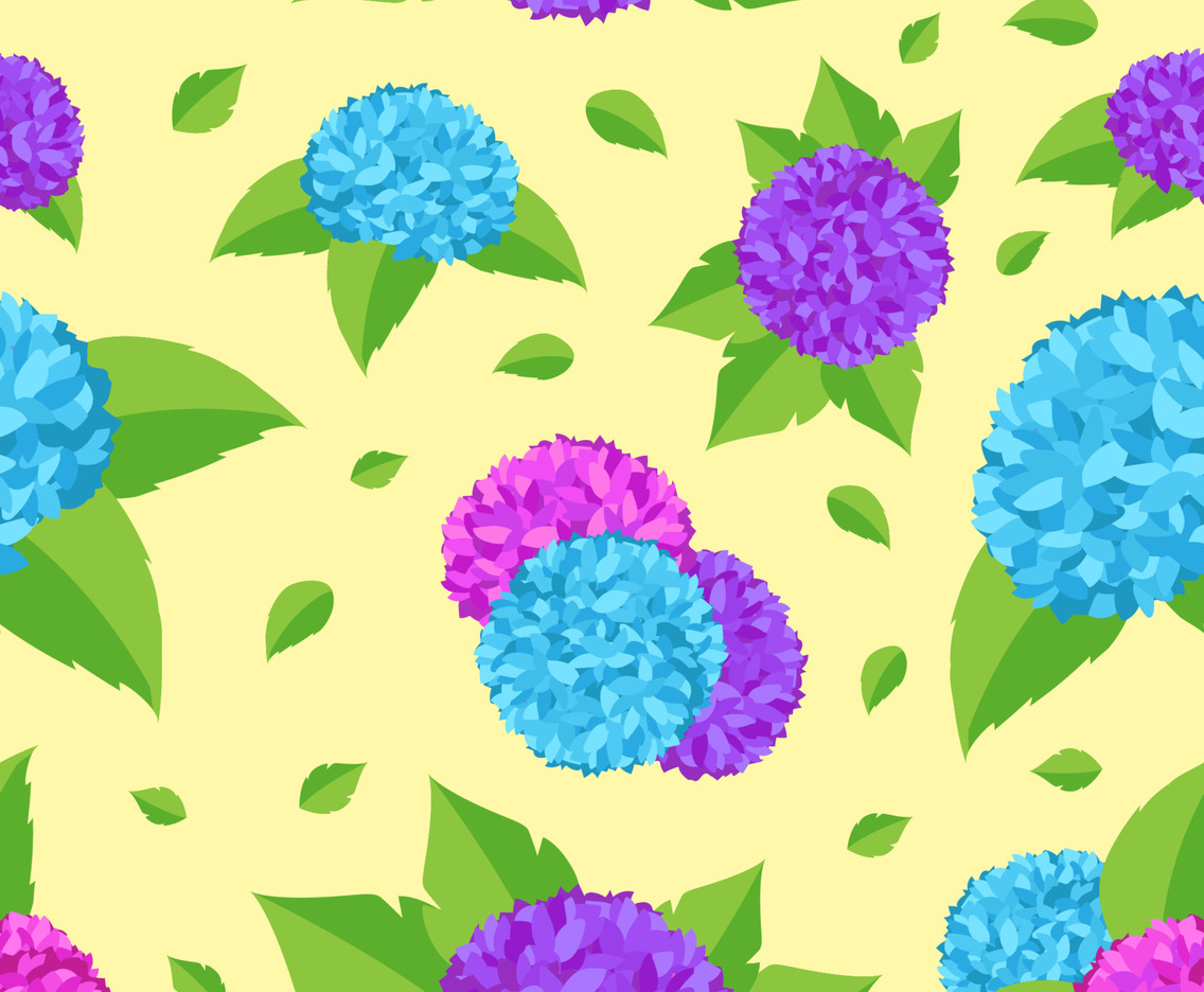 Hydrangeas Seamless Pattern