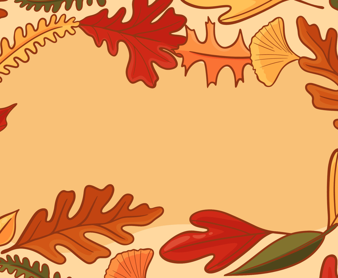 Doodle Fallen Leaves Background
