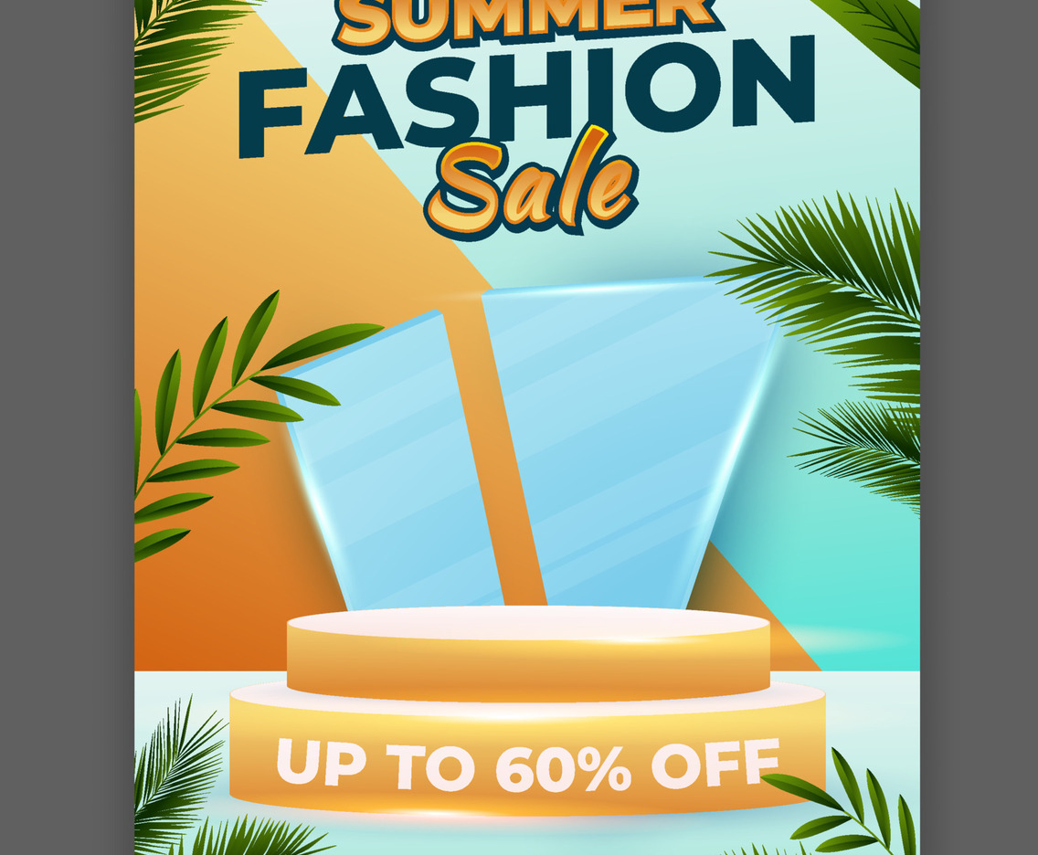 Summer Fashion Podium Poster Template