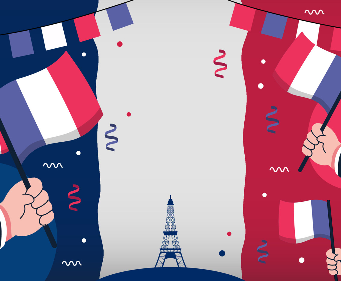 Flat Design Bastille Day Template
