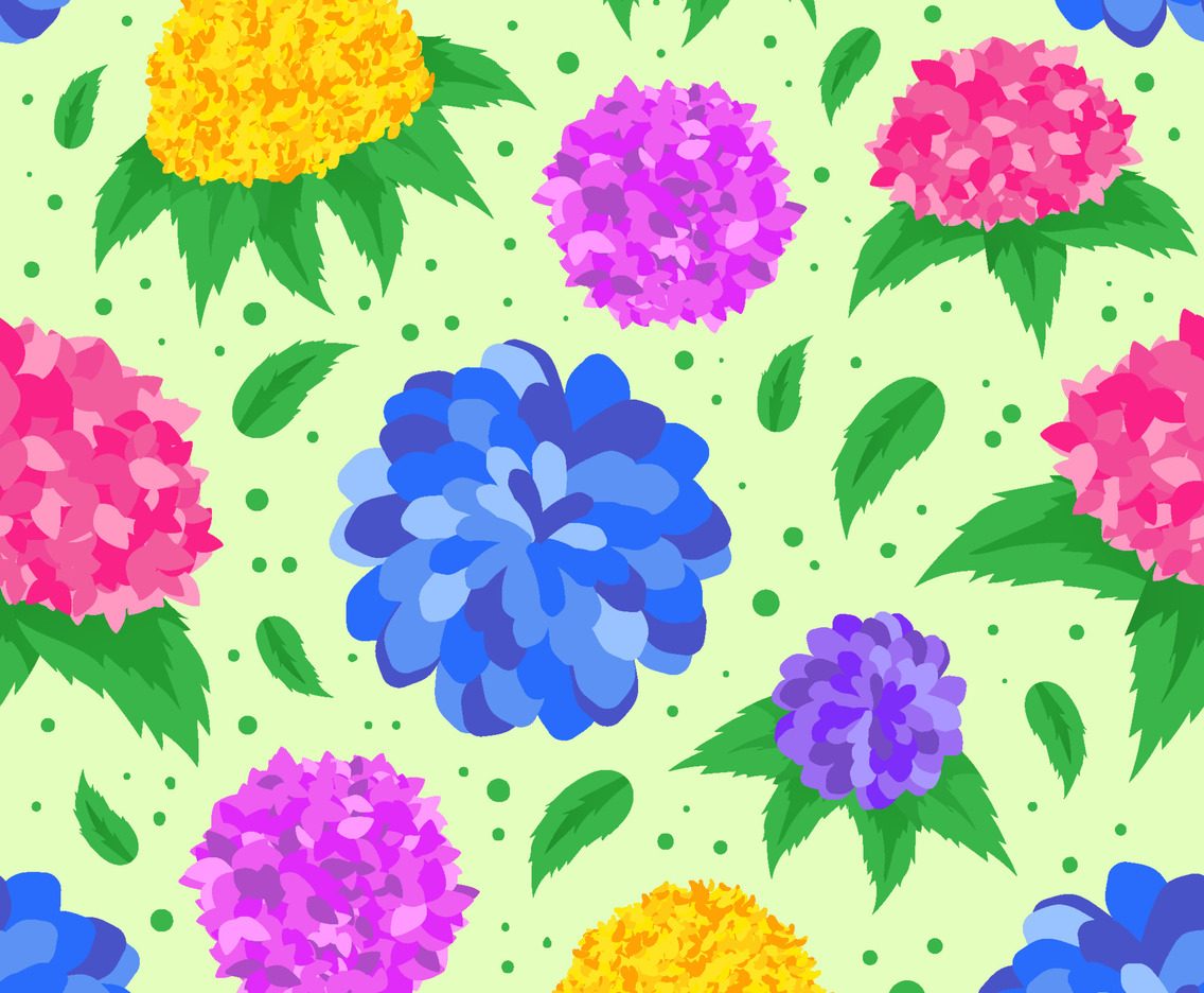 Hydrangeas Seamless Pattern