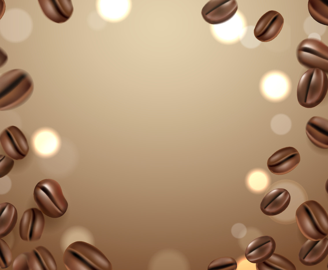 Coffee Beans Background With Bokeh