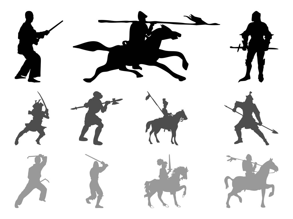 Warriors And Knights Silhouettes