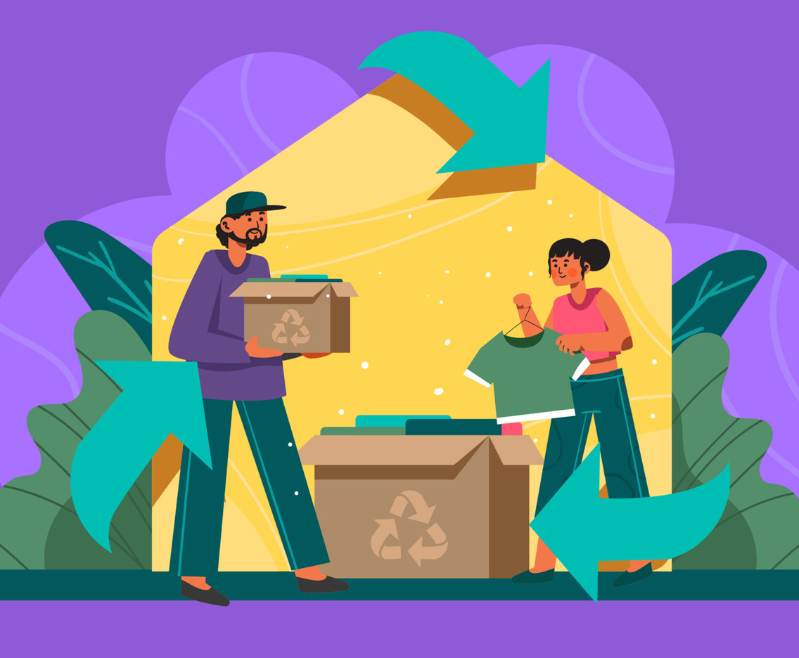 Social Green Living Recycling At Home Concept