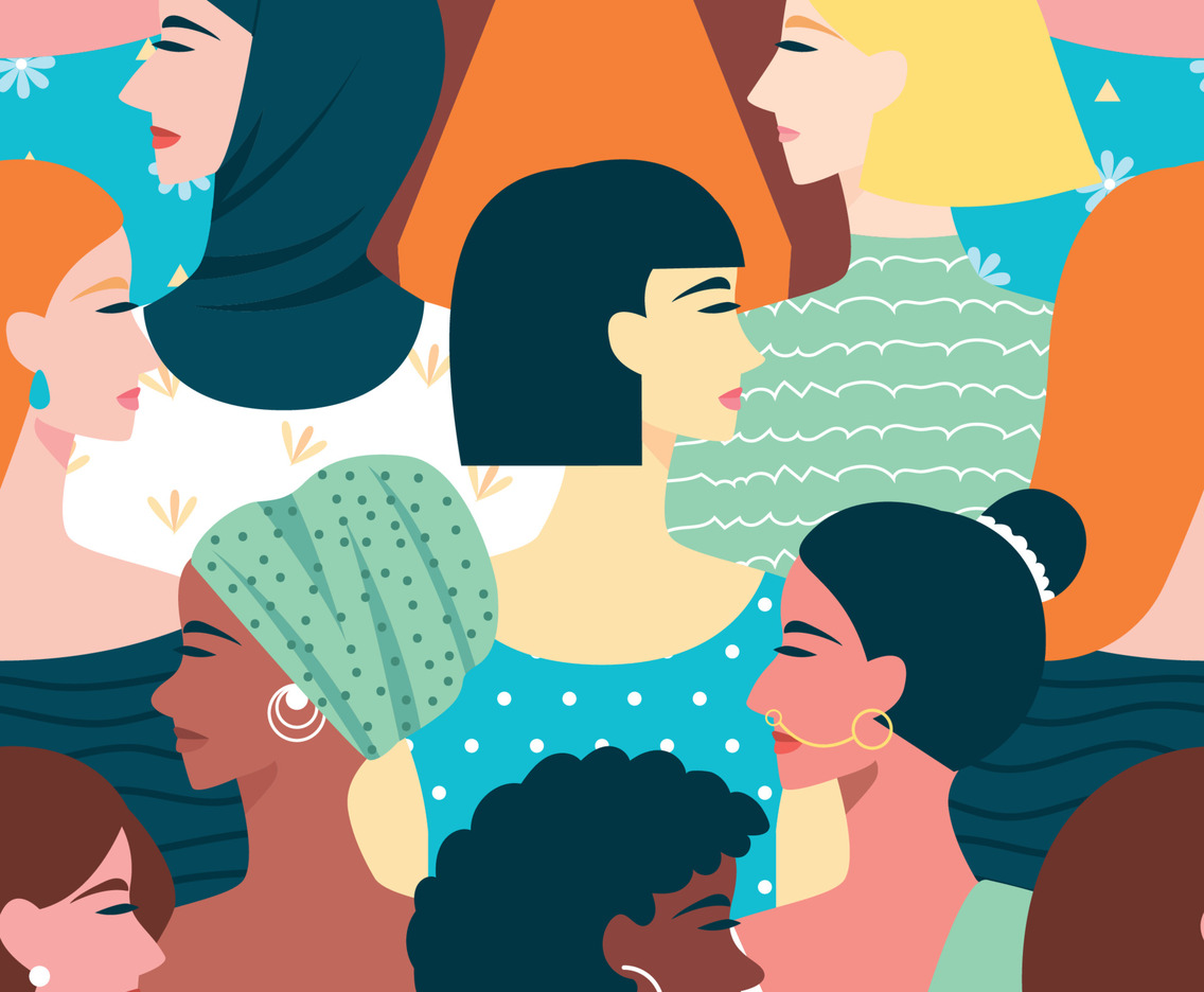 Unity of Women Seamless Pattern
