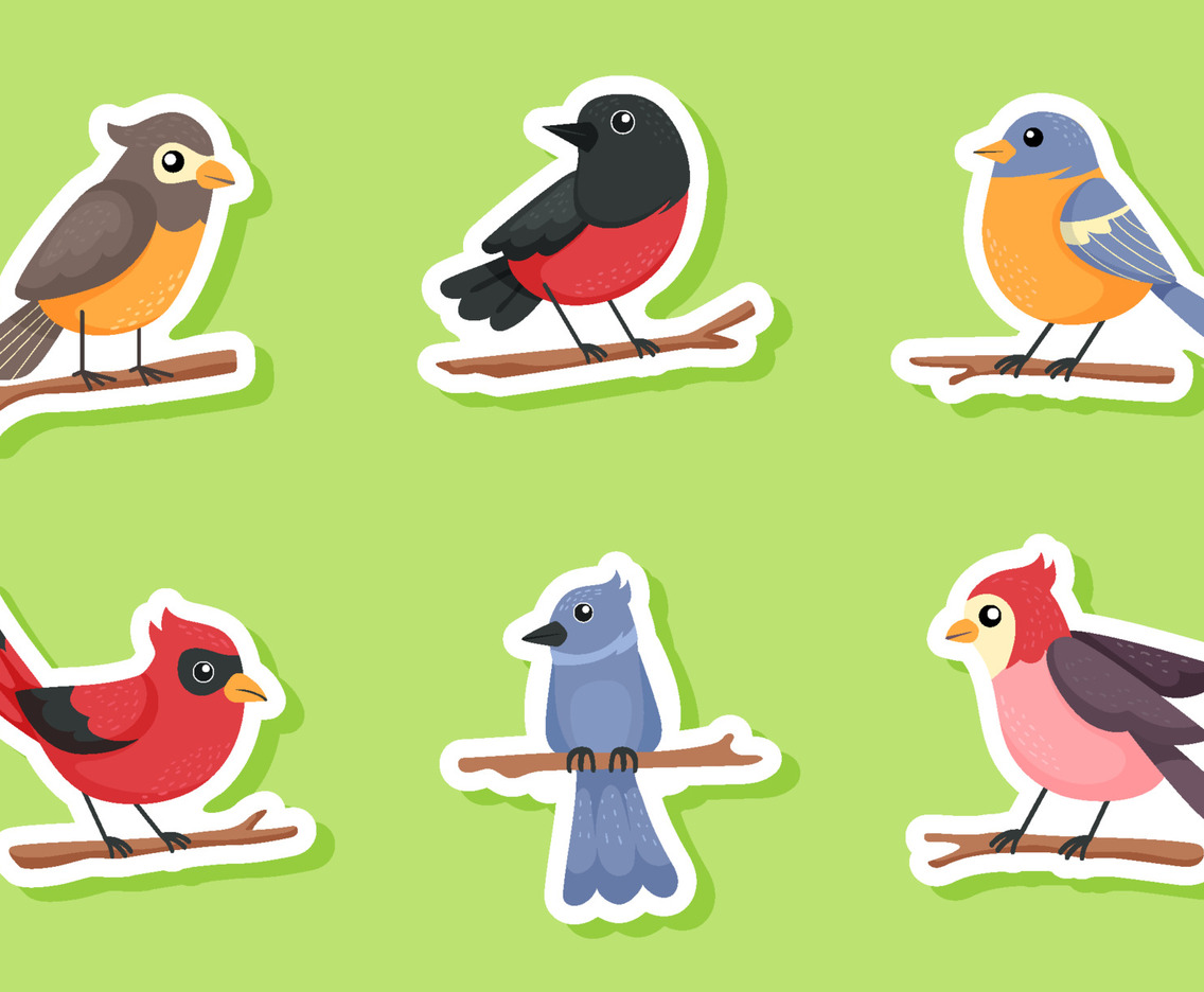 Bird Sticker Set Template