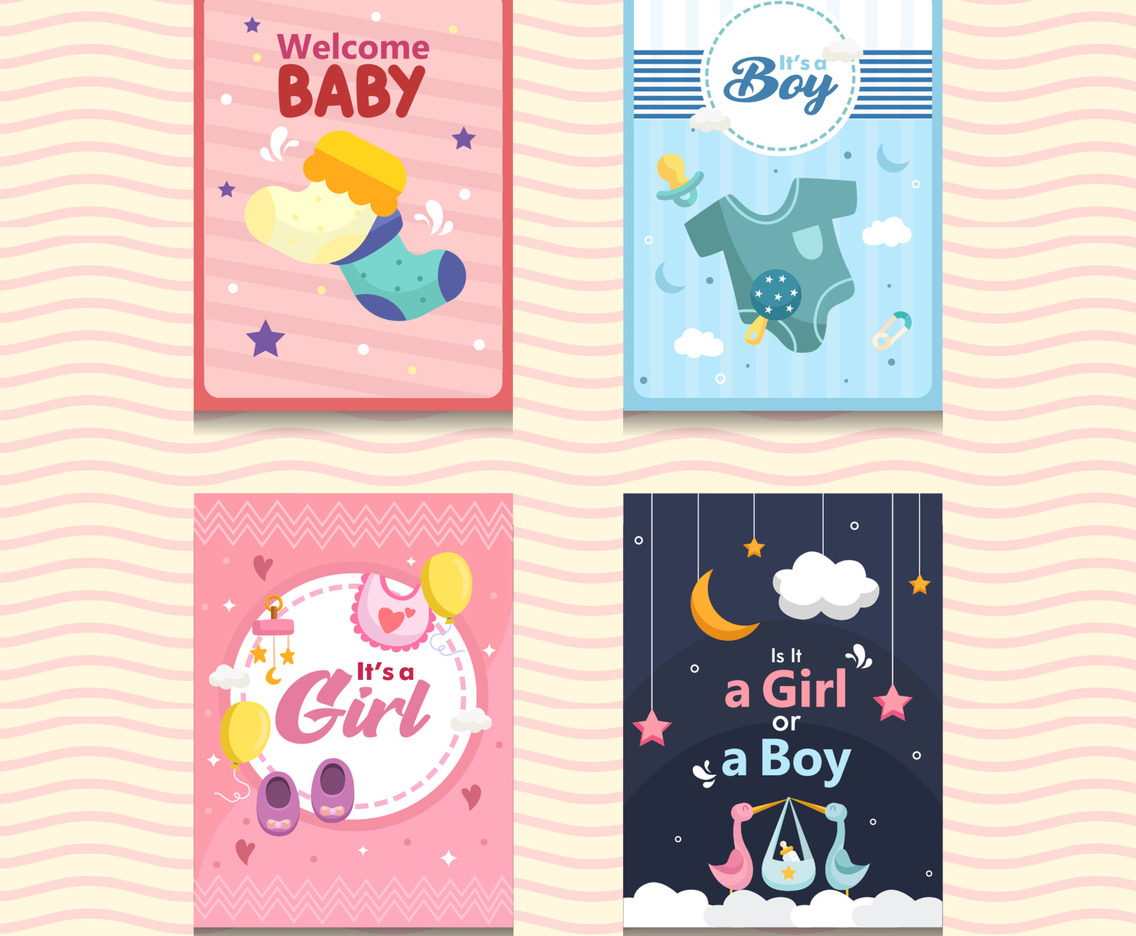 Born Day Greeting Card Template
